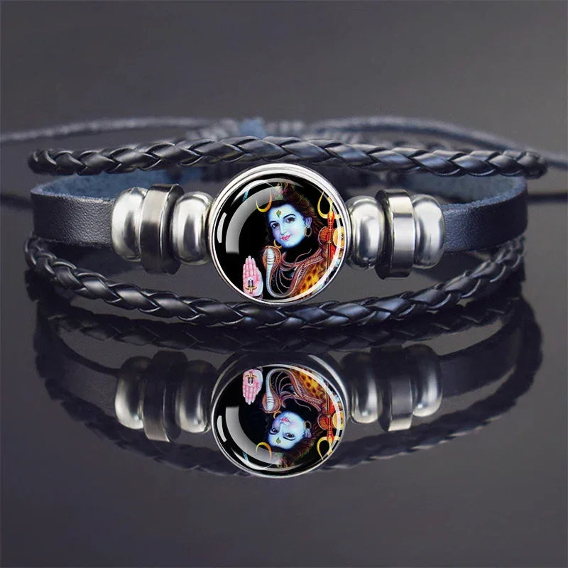 Hinduism God Bracelets Ganesha Vishnu Shiva Amulet Bracelet for Men Women Goddess of Kashmi Wealth Bangle India Buddhism Jewelry
