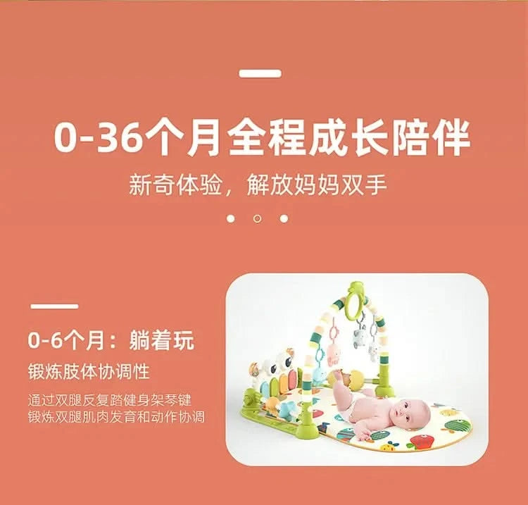 Baby Toys Musical Play Mats Piano Gym Newborn Toys Tummy Time Mat Baby Teether & Padded For Toddlers Early Learning Education