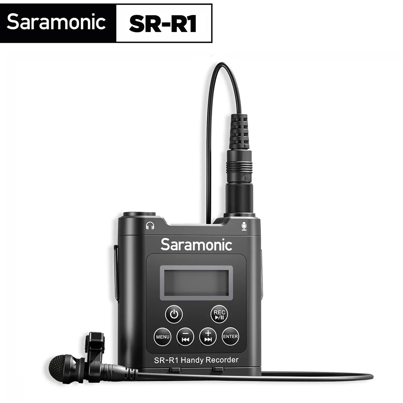 Saramonic SR-R1 Miniature Handy Recorder with Lavalier Microphone for Wedding Videography Interview, Filming and Recording