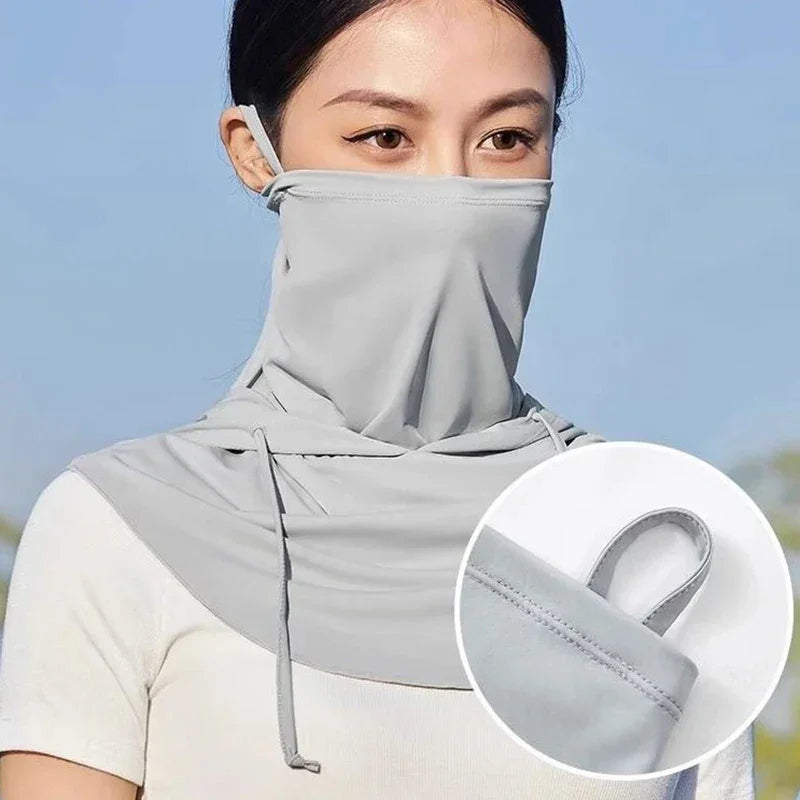 Summer Hats For Women Sunscreen Outdoor Anti UV Cycling Beach Hat Female Floppy Foldable Ladies Hat Sunhat Ice Silk Face Cover