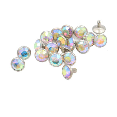 Colorful Crystal Rhinestone For Nails Rivets Studs For Leathercraft 100Sets Horse Tack Rivet Leather Belt Bags Clothing