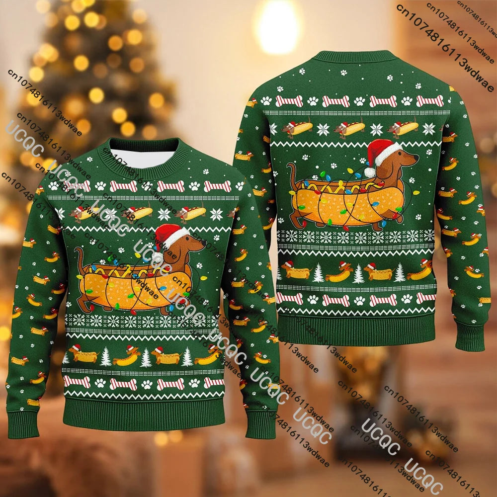 Ugly Christmas Sweatshirt Shark 3D Pattern Funny Xmas Women Round Neck Pullover Christmas Couple Novelty Holiday Party Gift