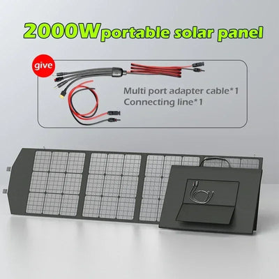 Flexible, Foldable, High Efficiency Solar Panel, Travel & Phone & Boat, Portable 12V 2000w 1500w 1000w 500w Solar Panel Kit
