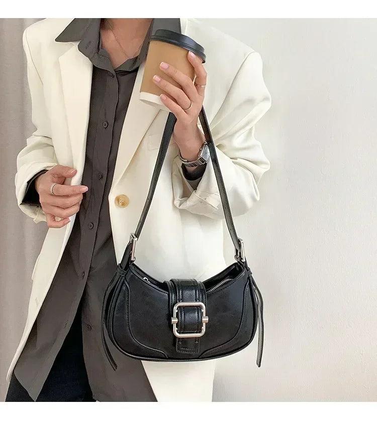 Fashion handbags for women half-moon leather hasp lady shoulder crossbody bag luxury designer ladies underarm bags hobo