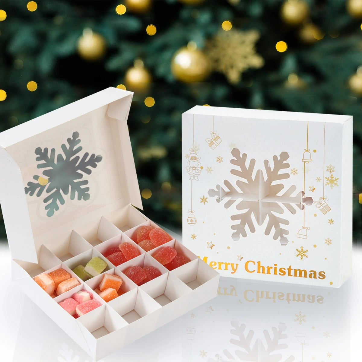 Christmas Candy Gift Box Merry Christmas Decorations For Home Kraft Paper Box Cookie Gift Box Packaging Bag navidad Natal Gifts