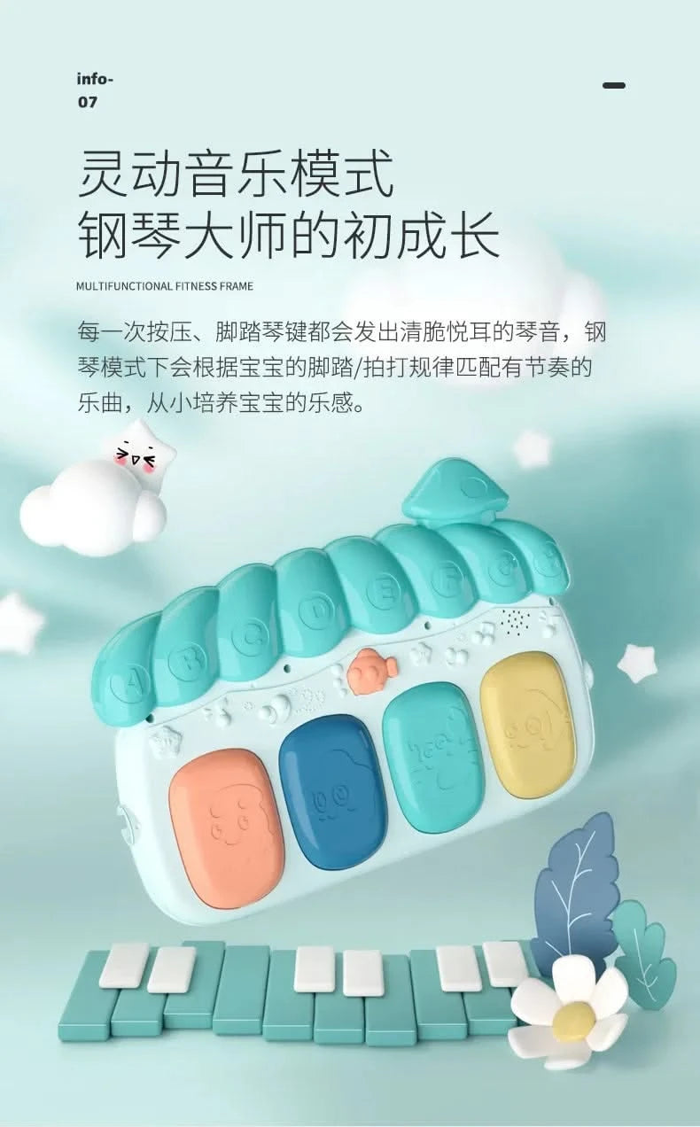 Baby Toys Musical Play Mats Piano Gym Newborn Toys Tummy Time Mat Baby Teether & Padded For Toddlers Early Learning Education