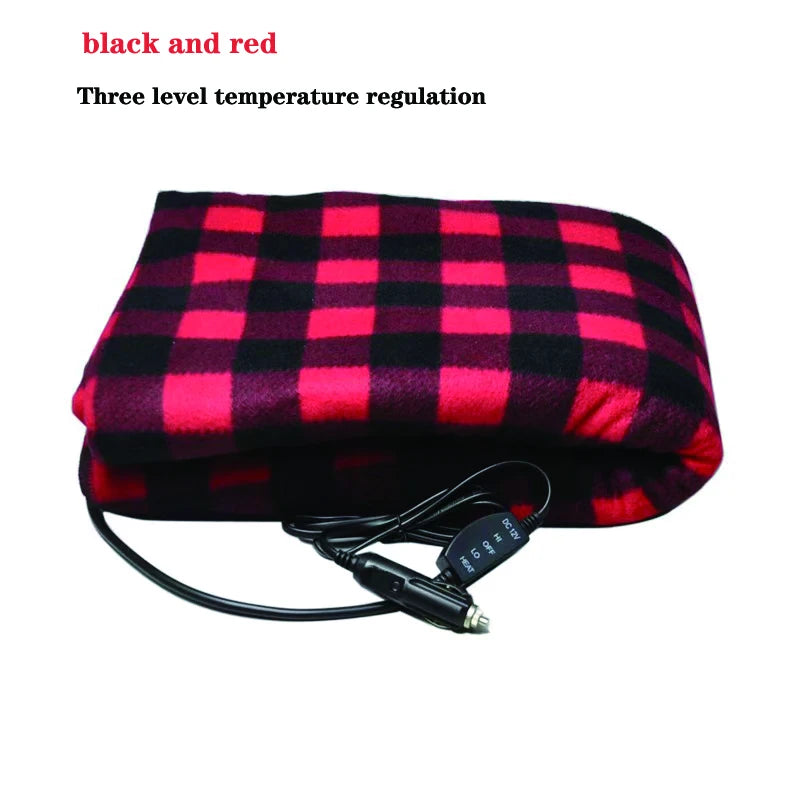 12V RV Car Heating Blanket Plaid Autumn Winter Outdoor Camping Electric Heated Blankets Warm Coat Blanket Energy Saving Warmer