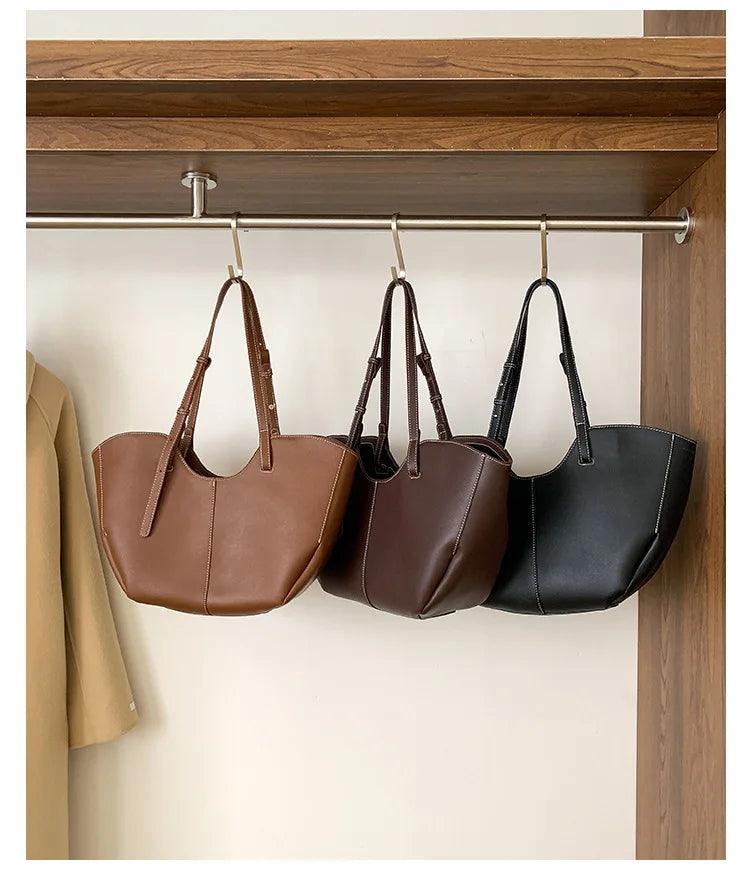 Designer large capacity women handbag single shoulder portable shopping bag luxury leather ladies commuter underarm