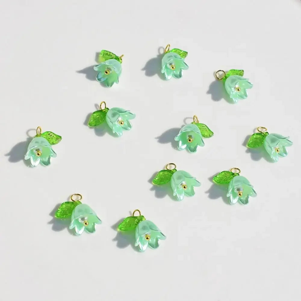 Hairpin Jewelry Making For DIY Bracelet Making Kit DIY Crafts Loose Beads Bell Orchid Beads Lampwork Beads Flora Leaves Beads