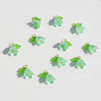 Hairpin Jewelry Making For DIY Bracelet Making Kit DIY Crafts Loose Beads Bell Orchid Beads Lampwork Beads Flora Leaves Beads