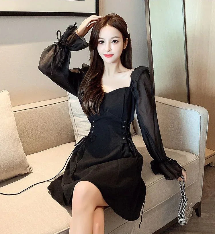 Dresses for Women Sensual Sexy A Line Spring Autumn Woman Long Sleeve Dress On Sales Designer Korean Fashion G Y2k Hot Promotion