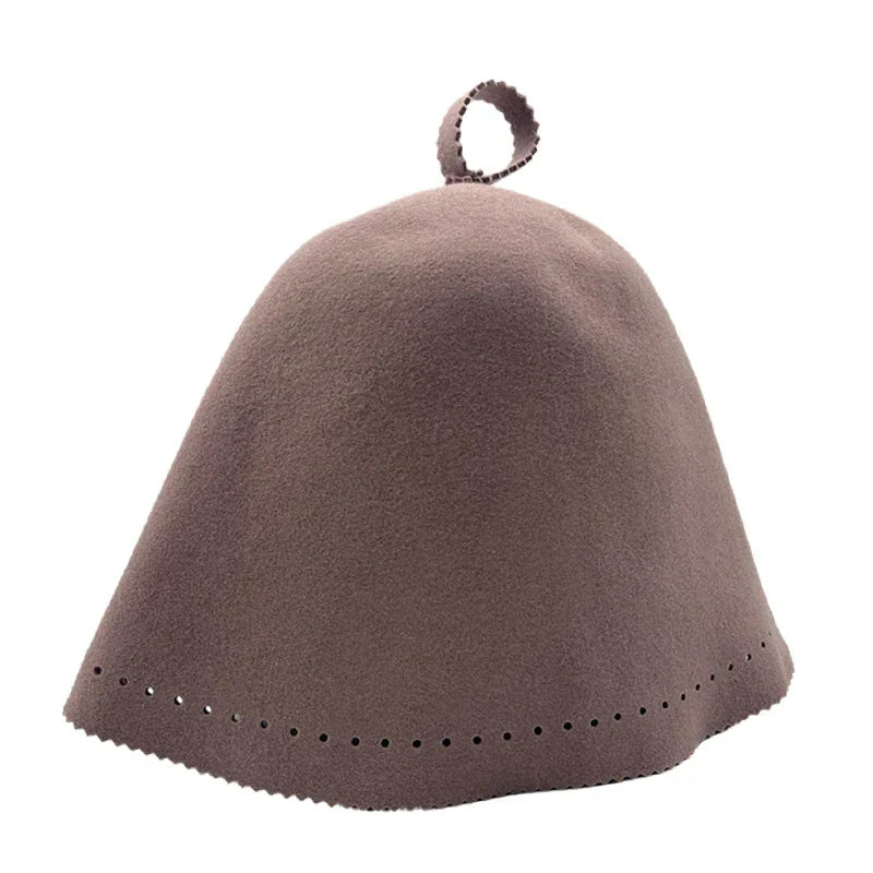 Handmade Thicken Wool Felt Sauna Hats Unisex Hair Protection Spa Sauna Accs for Bath Protection Felt Sauna Cap Absorbent Spa Cap