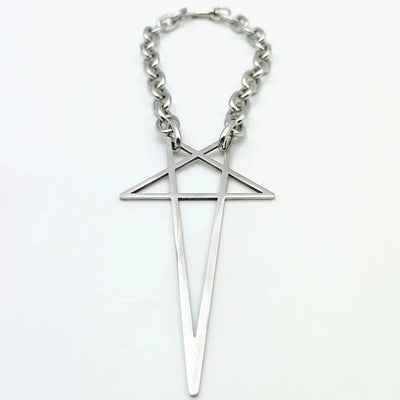 Punk Hip Hop Trend Chain Choker Y2K Fashion Unisex Adult Gothic Star Charms Pendant Necklace Jewelry Accessories Gifts