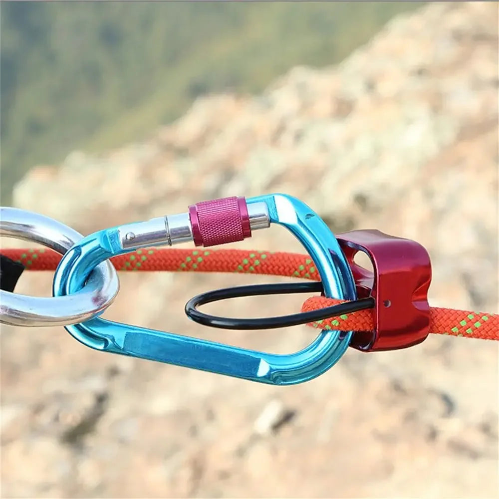 Downhill Be-lay Rappel Device Safety Ring Double Slot Rock Climbing Rappel Professional ATC Climbing Descender Mountaineering