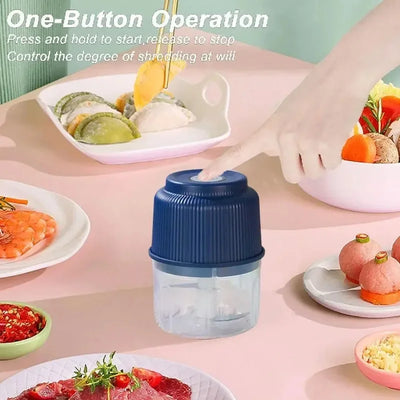 Food Chopper, Electric Mini Vegetable Chopper, USB Rechargeable Garlic Grinder, Portable Processor For Food Kitchen Blenders
