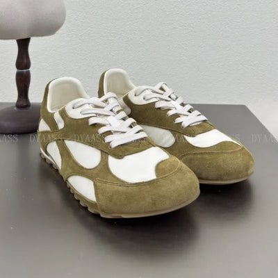 2025 Designer Women Sneakers Casual Shoes Women Men Lace Up Round Toe Flats Non Slip Comfort Concise  Mixed Color Walking Shoes