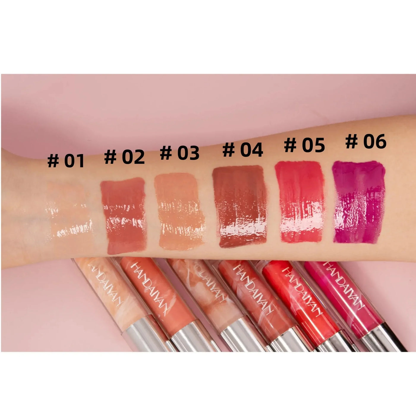 Long Lasting Lip Gloss Vitamin E Infused Plumping Glaze Hydrating Nude Color Liquid Balm Glossy Makeup Shine