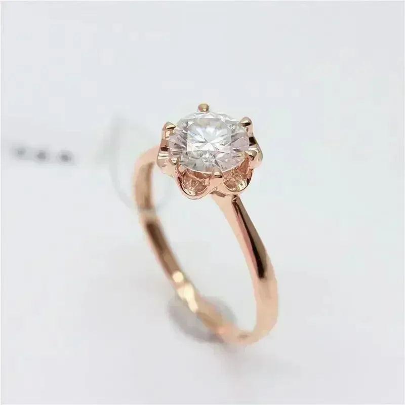 White shiny flower jewelry set plated rose gold earrings for women charms rings necklace elegant light luxury necklaces