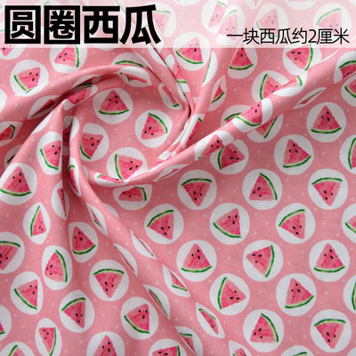 145x50cm Handmade Pink Strawberry Cotton Fabric for DIY Clothing, Ins Countryside Dress for Baby and Pet Cloth