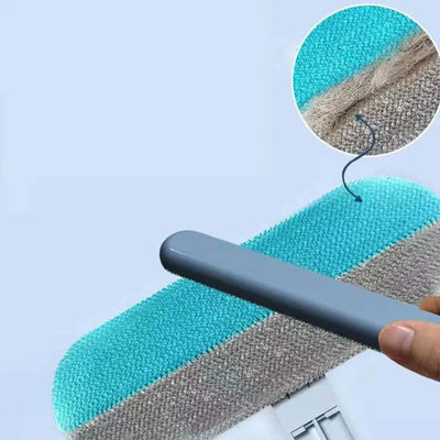 Pet Hair Remover Brush Dog Hair Cleaner Brush with Squeegee Carpet Bed Hair Cleaning Tool Long Handle for Carpet Bed Sofa