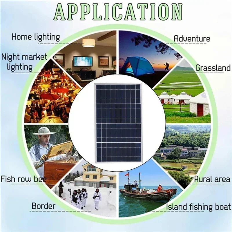 Outdoor Solar Panel 600W 12V Polycrystalline USB Power Portable Rechargeable Solar Cell Solar Generator for Home Lighting Camp