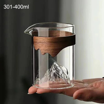 3D Landscape glass Cup Wine Whiskey Beer Tea Coffee Cup Glassware Mountain Crystal Glass for Drinking Bourbon Scotch Cocktails