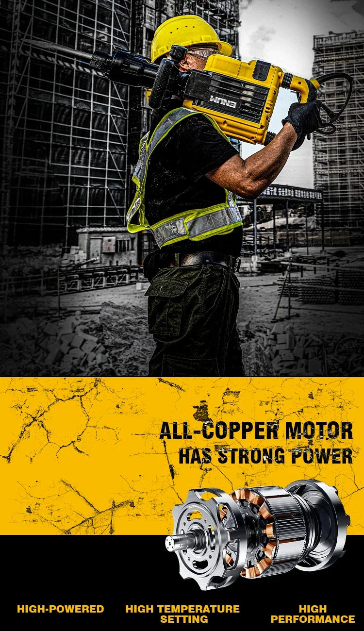 New Desgin Powerful 1800W Industrial Power Tools Hand Hold Electric Pick With Drill Bits