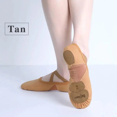 Zapatos de Ballet para mujer y niña, zapatillas de baile de la academia de baile, suela dividida suave, tela elástica
