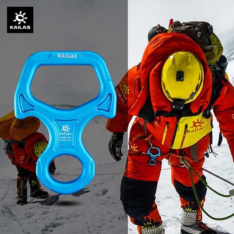 KAILAS Rock Climbing Descender 8 Descend Ring Downhill Eight Ring with Bent-ear Rappelling Gear Belay Device EquipmentK EB101
