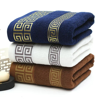 Adult Bathroom Towels, 35x75cm, 100% Cotton, High Quality, Luxury Soft, Embroidered, Beach, Strongly Water Absorbent