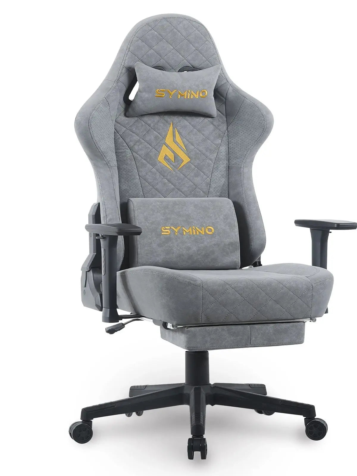 Symino Gaming Chair with Footrest, Racing Chair Design PC Chair, Vintage PU Leather, Ergonomic Office Chair