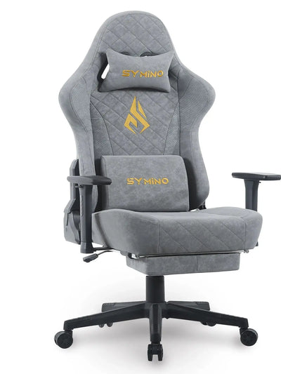 Symino Gaming Chair with Footrest, Racing Chair Design PC Chair, Vintage PU Leather, Ergonomic Office Chair
