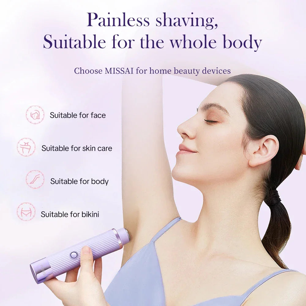 Electric Razors for Women 2in1 Bikini Trimmer Facial Mustache Shavers for Ladies Body Underarms Legs Portable Painless Epilator