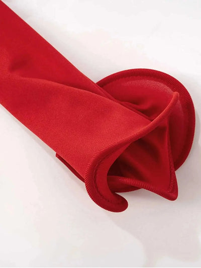 Red ruffles crop top for women