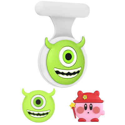 Green Monsters Inc inspired AirTag lanyard with clip and charm for kids