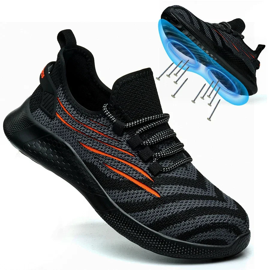 Men Safety Shoes For Work Safety Boots Protect Breathable Anti-smash Steel Toe Sport Work Sneakers Construction Security Boots