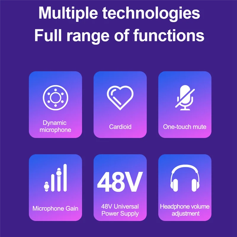 AAAEL-XLR/USB Dynamic Microphone With XLR Cable RGB For Podcasting Recording Gaming Live Streaming USB/XLR RGB Microphone