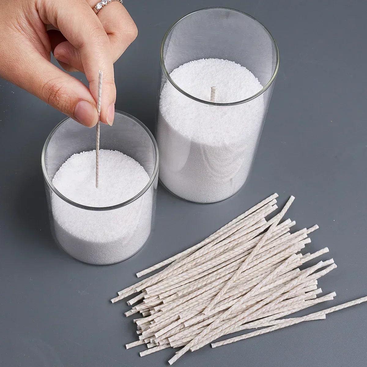 100pcs 6/10/15/20cm waxed cotton candle wicks smokeless wax core diy soybean woven kerosene lamp making supplies