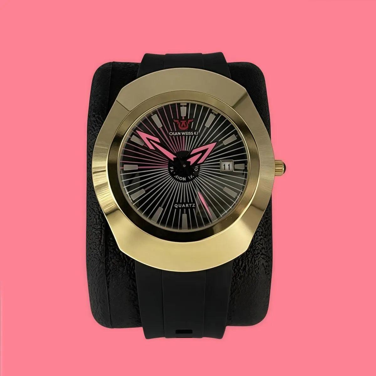 Premium high-end fashion quartz men’s watch – waterproof date display comfortable imported rubber strap