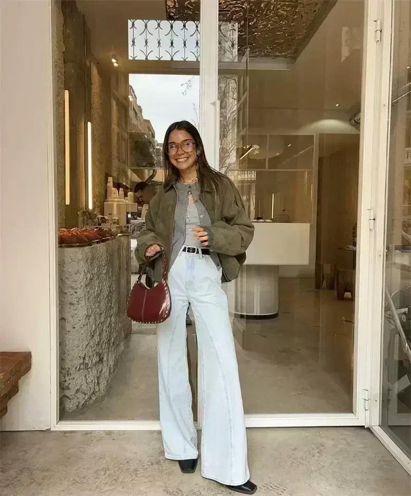 Women’s jackets spring chic elegant outerwear loose warm coat youth fashion