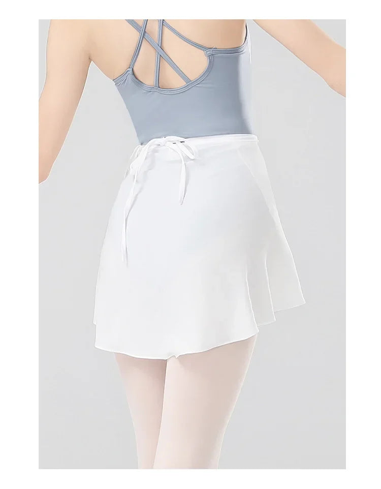 Women Girls Ballet Skirts Dance Short Skirts High Elastic Skirt Ballerina Adult  Ballet Dancing Dress lace Up Chiffon Skirt