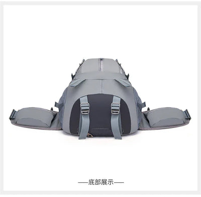 Fashionable and Wear-Resistant Outdoor Travel Backpack, Black and Red Contrasting Color Large-Capacity Mountaineering Bag with Waterproof Cover