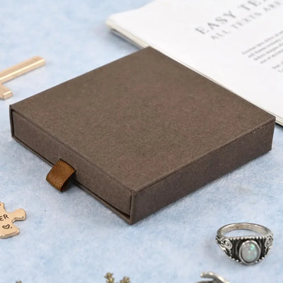 Thick Kraft Paper Drawer Jewelry Set Packaging Box Ring Necklace Bracelets Earring Gift Case Container With Sponge Inside