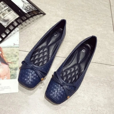 Elegant Ballet flats Women Shoes  Black Blue Plus Size 41 D061