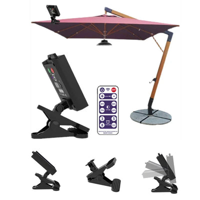 Solar Powered Patio Umbrella Light IP65 Waterproof LED Umbrella Lights Power Display Clip-On Umbrella Lamp for Garden Decoration