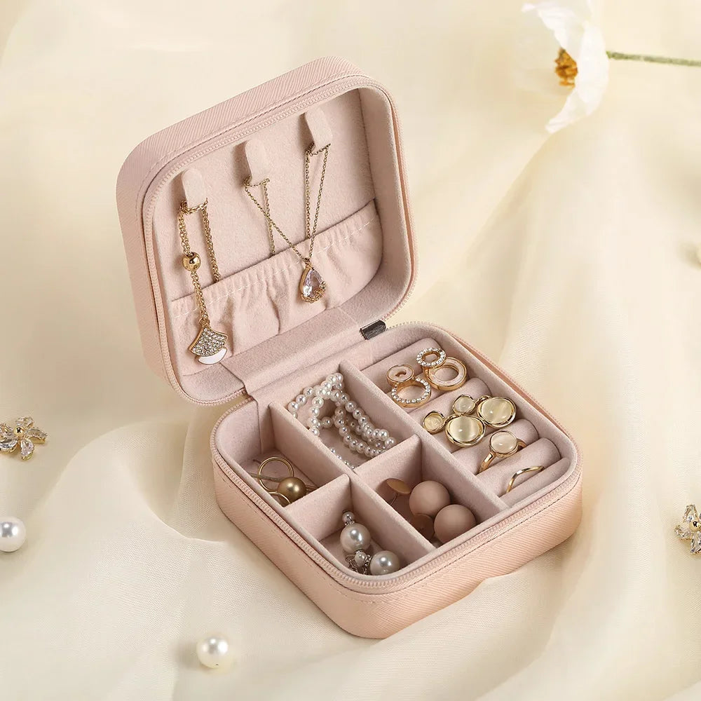 Jewelry Organizer Display Travel Jewelry Case Boxes Portable Jewelry Box Leather Storage Joyeros Organizador De Joyas