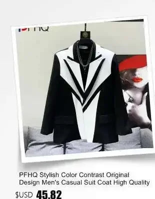 PFHQ Autumn Texture Design Niche Men's Blazers Streetwear Outdoor Patchwork Sports Baggy High Quality Delicacy Suit Coat 21Z1391