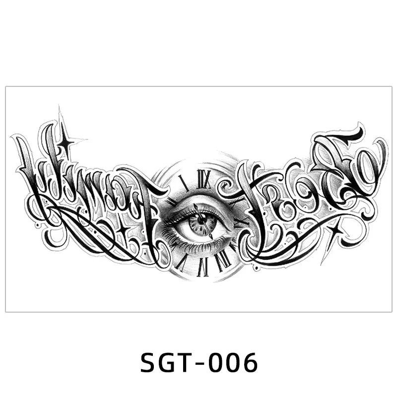 Temporary Tattoos Men Shoulder Tattoos Large Chest Body Sexy Tattoo Sticker Waterproof Tatoo Fake Make Up Pattern Stickers