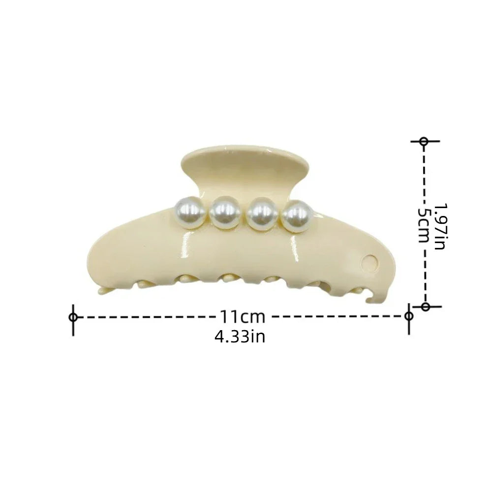 Hair Jewelry Ornament French Design Hair Claw Clip Elegant Long Pearl Women Acetate Hair Clips Korean Style Vintage