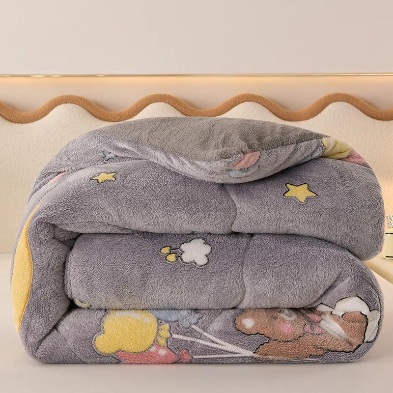 Super Warm Winter Blanket for Bed Spring Autumn Lamb Cashmere Weighted Thick Blankets Soft Comfortable Warmth Quilt Comforter